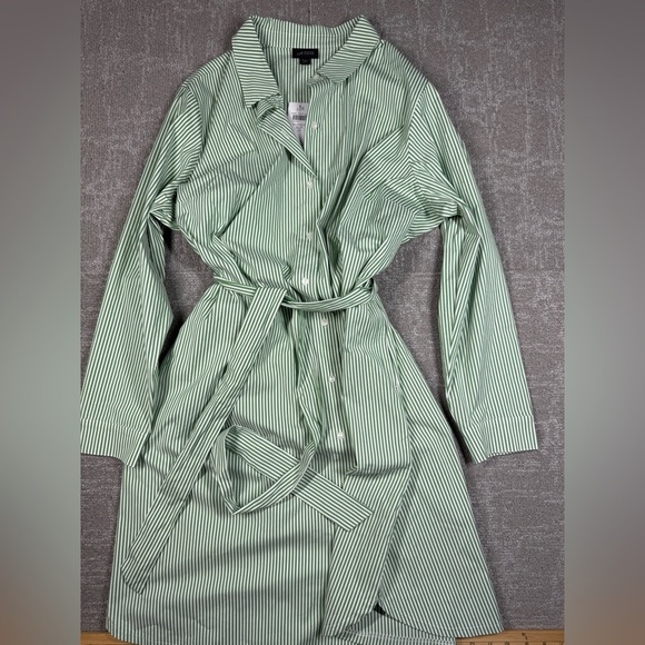 J. Jill Wearever Tie-Waist Button Down Long Sleeve Shirt Dress NWT Size XLP - Picture 1 of 6